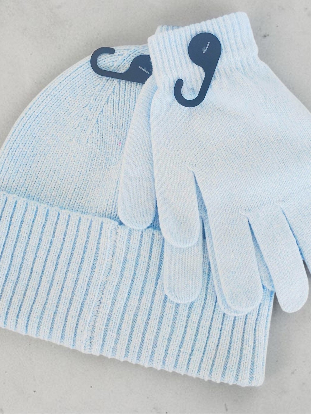New Womens Beanie Hats And Glove Set Light Baby Blue Buy More And Save